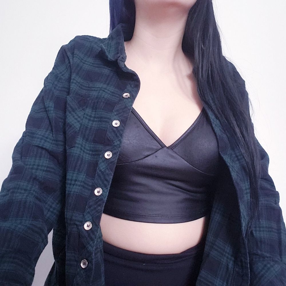 JLCNCUE Plaid Green&Black Flannel